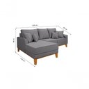 Ver imagem 4 de Sofá Living Beny com Chaise para Sala de Estar Confortável Império Cinza Claro 185