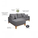 Ver imagem 2 de Sofá Living Beny com Chaise para Sala de Estar Confortável Império Cinza Claro 185