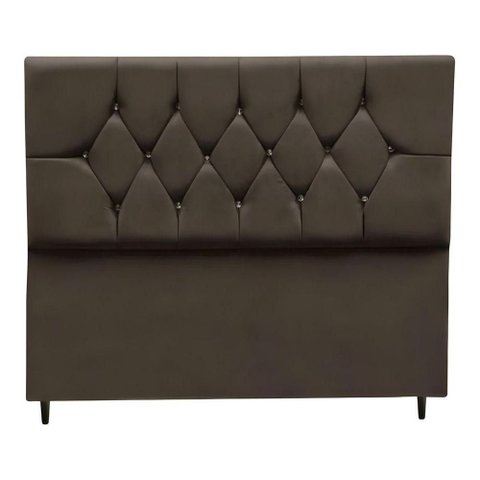 Cabeceira Estofada Cama Box Solteiro 90 Cm Suede Ayla Marrom