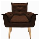 Ver imagem 4 de Kit 2 Poltrona Suede Marrom Café Cadeira Decorativa Opala Sala Recepção Pés Imbuia - Bela Móveis