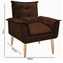 Ver imagem 3 de Kit 2 Poltrona Suede Marrom Café Cadeira Decorativa Opala Sala Recepção Pés Imbuia - Bela Móveis