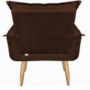 Ver imagem 6 de Kit 2 Poltrona Suede Marrom Café Cadeira Decorativa Opala Sala Recepção Pés Imbuia - Bela Móveis