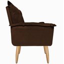 Ver imagem 5 de Kit 2 Poltrona Suede Marrom Café Cadeira Decorativa Opala Sala Recepção Pés Imbuia - Bela Móveis