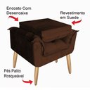 Ver imagem 7 de Kit 2 Poltrona Suede Marrom Café Cadeira Decorativa Opala Sala Recepção Pés Imbuia - Bela Móveis