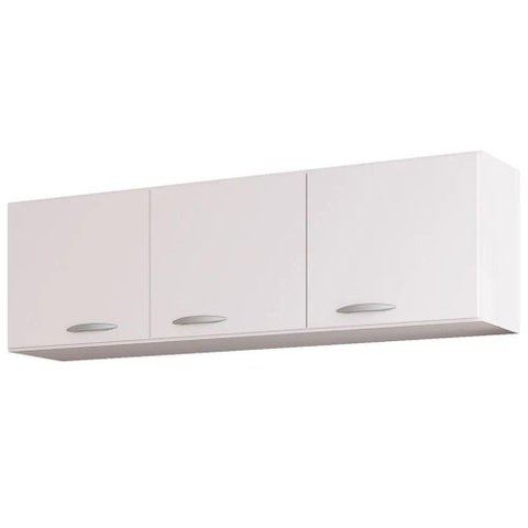 Armário Aéreo de Cozinha 120cm 3 Portas Classic - Poquema Cor Branco