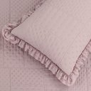 Ver imagem 3 de Kit Cobre Leito Colcha Allegra King 3 Peças Percal 300 Fios C- Babado Rose 100% Poliéster