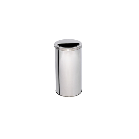 Lixeira de Inox 30l com Aro Meia Lua 24x70