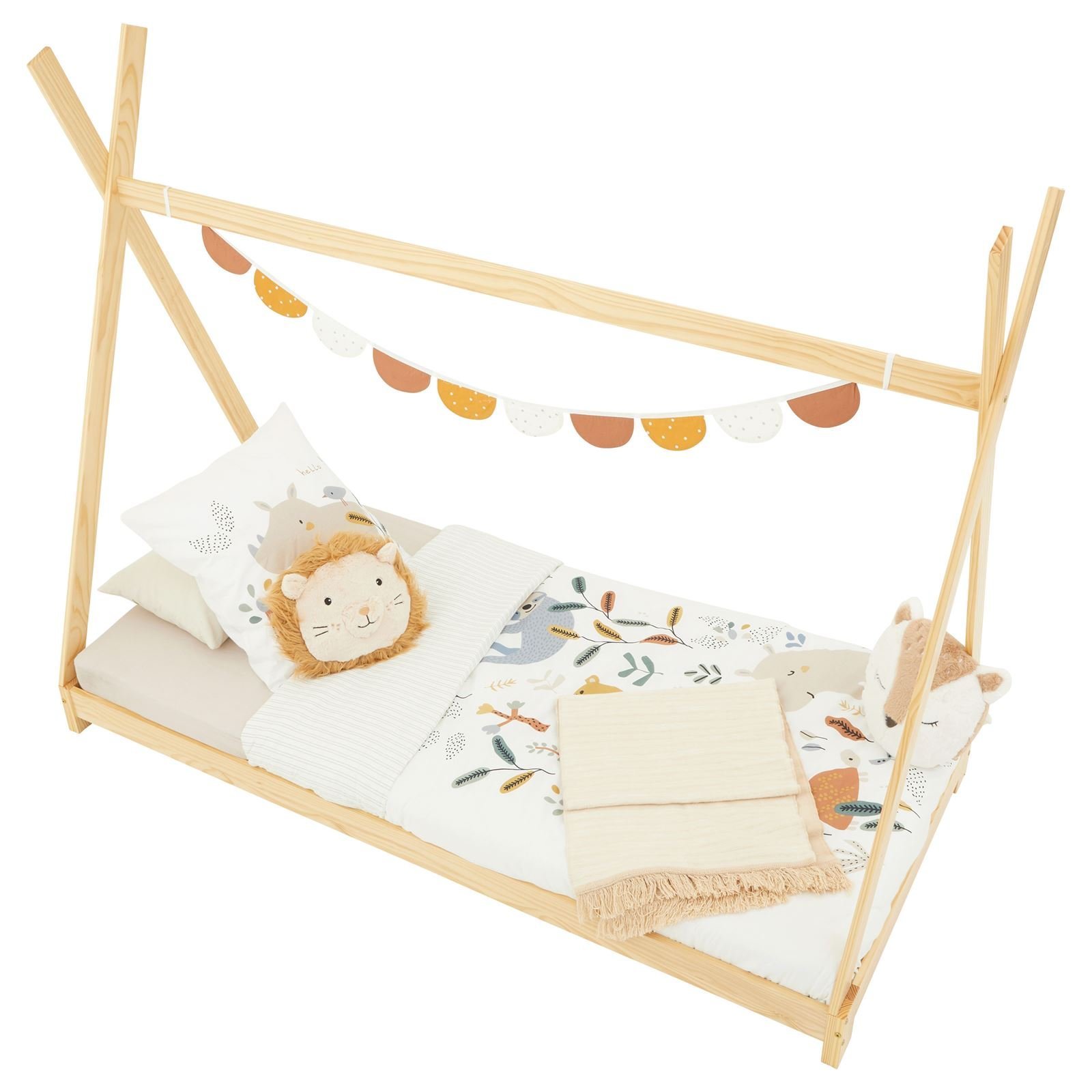 Cama Montessoriana Madeira Cabana com Estrado Elin Natural - 7