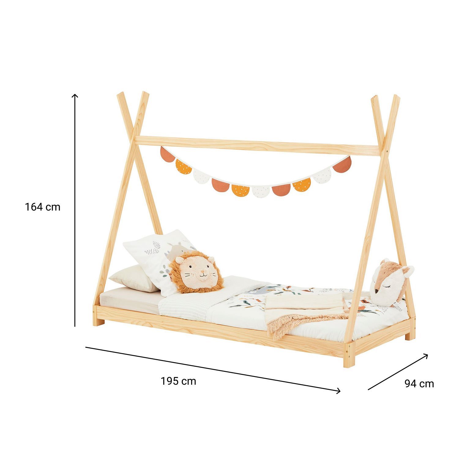 Cama Montessoriana Madeira Cabana com Estrado Elin Natural - 4