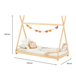 Cama Montessoriana Madeira Cabana com Estrado Elin Natural - 4