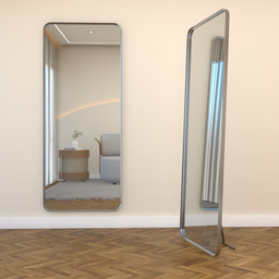 Espelho Grande Retangular com Moldura Metal Corpo Inteiro 170 X 70 Cm C/suporte de Chão - 1