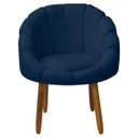 Ver imagem 4 de Kit Poltrona Decorativa Orgânica com Puff Flora Fixa Bouclê - Sofa Store:bouclê Azul Marinho