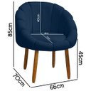 Ver mais imagens de Kit Poltrona Decorativa Orgânica com Puff Flora Fixa Bouclê - Sofa Store:bouclê Azul Marinho