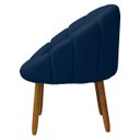 Ver imagem 5 de Kit Poltrona Decorativa Orgânica com Puff Flora Fixa Bouclê - Sofa Store:bouclê Azul Marinho