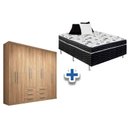 Ver imagem 1 de Cama Box Conjugada Casal Union Ortobom + Guarda Roupa Master 8.6 Atacama