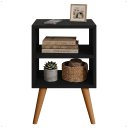 Ver imagem 5 de Mesa de Cabeceira Nicho Organizadora Quarto Moderna Praticidade Funcional Melissa - Preto