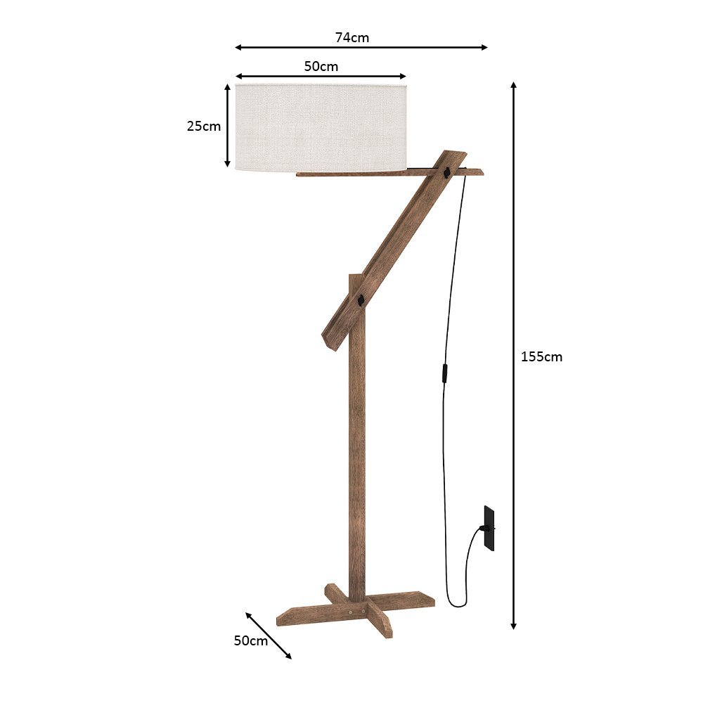 Luminária Articulada de Chão Moderna Elegance Ajustavél Bege - 3