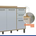 Ver imagem 7 de Balcão Armário Multiuso Para Cozinha 3 Portas 2 Gavetas Prateleira Multiuso Marrom Madeira Off
