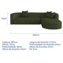 Ver imagem 3 de Sofá Modular Sala de Estar Decoração Luxo 265cm Lado Esquerdo Linho Celinne Luxuoso
