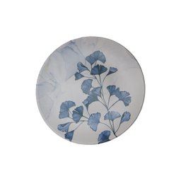 Prato Sobremesa Acetinado Floral Azul 20cm - 1