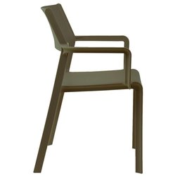 Kit 4 Cadeiras Empilhável Inmetro Santorini Fratini em Polipropileno Cor Verde Musgo - 3