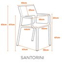 Ver imagem 2 de Kit 4 Cadeiras Empilhável Inmetro Santorini Fratini em Polipropileno Cor Verde Musgo