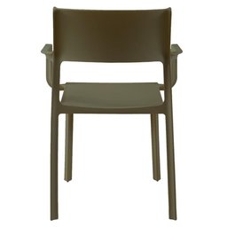 Kit 4 Cadeiras Empilhável Inmetro Santorini Fratini em Polipropileno Cor Verde Musgo - 4
