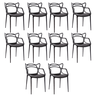 Kit 10 Cadeiras de Jantar Sala Cozinha Super Resistente e Empilhável Garden Life Cor Preto - 1
