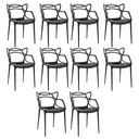 Ver imagem 1 de Kit 10 Cadeiras de Jantar Sala Cozinha Super Resistente e Empilhável Garden Life Cor Preto