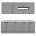 Ver imagem 1 de Cozinha Modulada 10 Pecas 240 Cm Ce792 Americana Cinza Calcare Henn