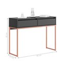 Ver imagem 5 de Aparador Buffet Industrial 2 Gavetas MDF-MDP 90cm Preto Cobre Casah