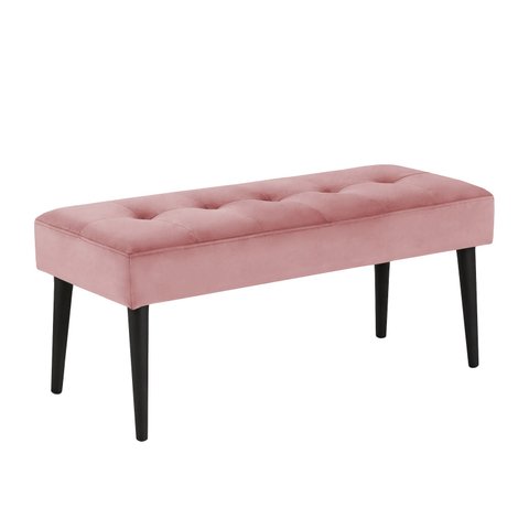 Banco Estofado Theo 1,40m Suede Rose - Inova Decor Inova Decorações