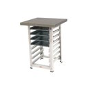Ver imagem 4 de Kit - Forno Turbo Elétrico Prp-004 Plus 127v Rosa + Bancada Mes-004 + 4 Assadeiras - Progás