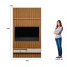 Painel Ripado Para TV Até 60 Polegadas 1.4 Com Nicho E Prateleira Nature Off White Linea Brasil - 6