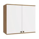 Ver imagem 1 de Armário Aéreo Celeste Kappesberg 100% Mdf 2 Portas Nogueira/branco 80cm