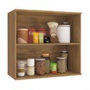 Ver imagem 3 de Armário Aéreo Celeste Kappesberg 100% Mdf 2 Portas Nogueira/branco 80cm