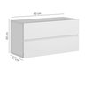 Kit 2 Mesa de cabeceira eros 60 Off White suspenso quarto - 4