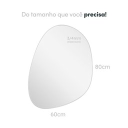 Espelho Decorativo Orgânico 80x60 Moderno:Gelo - 2