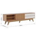 Ver imagem 2 de Rack Veneza 200cm P/tv até 75 Polegadas 1p Deslizante C/detalhe Ripado e Pés em Madeira Maciça Colib