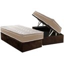 Ver imagem 1 de Cama Box Baú Solteiro: Colchão Espuma D33 Paropas Conforto Ultra Firme + Base Crc Suede Brown (