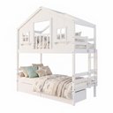 Ver imagem 2 de Beliche Infantil Casinha Dos Sonhos com Varanda 2 Gavetas Madeira Maciça Branco Megamobília