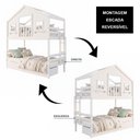 Ver imagem 5 de Beliche Infantil Casinha Dos Sonhos com Varanda 2 Gavetas Madeira Maciça Branco Megamobília