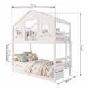 Ver imagem 3 de Beliche Infantil Casinha Dos Sonhos com Varanda 2 Gavetas Madeira Maciça Branco Megamobília