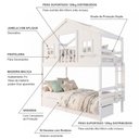 Ver imagem 4 de Beliche Infantil Casinha Dos Sonhos com Varanda 2 Gavetas Madeira Maciça Branco Megamobília
