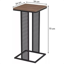 Mesa Lateral ou Canto Estilo Industrial para Sala ou Quarto - 2