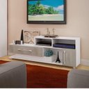 Ver imagem 5 de Sala de Estar Completa com Rack para TV até 45 Polegadas e Estante Espresso Móveis Bege