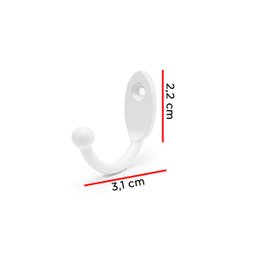 Cabide P/roupa Cabides Gancho Parede Metal Kit 20 Pcs Barato:branco - 2