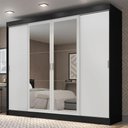 Ver imagem 1 de Guarda-roupa Casal Madesa Austin 4 Portas de Correr com Espelhos 3 Gavetas