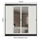 Ver imagem 4 de Guarda-roupa Casal Madesa Austin 4 Portas de Correr com Espelhos 3 Gavetas