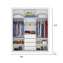 Ver imagem 5 de Quarto de Casal Laura com Guarda-Roupa Casal 3 Portas e Cômoda Espresso Móveis Branco